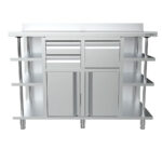 Mueble Cafetero Acero Inoxidable 2 Puertas Opacas 2 Cajones 1 Tolva Gama MCAF 1468x600x1050h mm MCAF 1500 Infrico