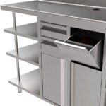 Mueble Cafetero Acero Inoxidable 2 Puertas Opacas 2 Cajones 1 Tolva Gama MCAF 1960x600x1050h mm MCAF 2000 Infrico - Imagen 4