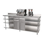 Mueble Cafetero Acero Inoxidable 2 Puertas Opacas 2 Cajones 1 Tolva Gama MCAF 2450x600x1050h mm MCAF 2500 Infrico - Imagen 5