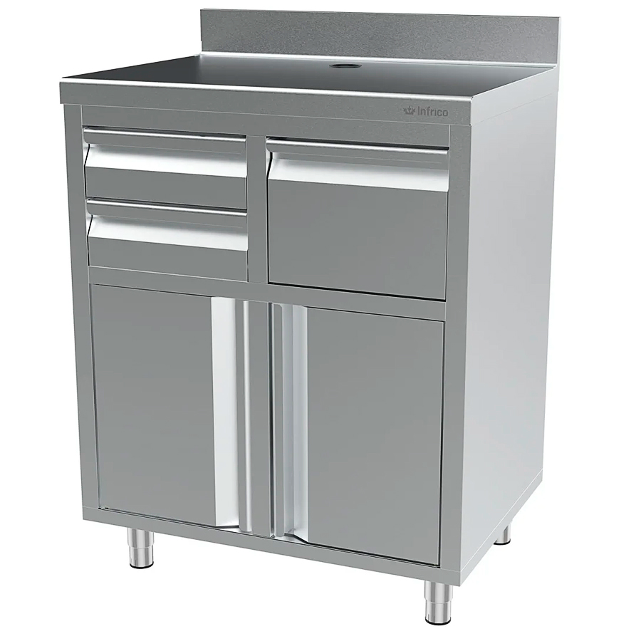 Mueble-Cafetero-Acero-Inoxidable-2-Puertas-Opacas-2-Cajones-1-Tolva-Gama-MCAF-820x600x1050h-mm-MCAF-820-Infrfico.jpg Mueble Cafetero Acero Inoxidable 2 Puertas Opacas 2 Cajones 1 Tolva Gama MCAF 820x600x1050h mm MCAF 820 Infrico - Imagen 1