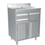 Mueble Cafetero Acero Inoxidable 2 Puertas Opacas 2 Cajones 1 Tolva Gama MCAF 820x600x1050h mm MCAF 820 Infrico - Imagen 6