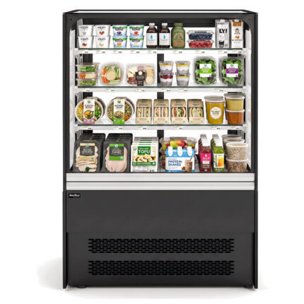 Mural Refrigerado Negro 2 Puertas de Cristal 3 Estantes 231 Litros Gama ESV-R 900x710x1380h mm ESV-6-9-R Docriluc