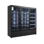 Armario Expositor Refrigerado Negro 3 Puertas de Cristal 1800 Litros 15 Estantes 1880x710x2030h mm GFO71 GASFRIT