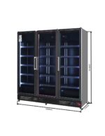 Armario Expositor Refrigerado Negro 3 Puertas de Cristal 1600 Litros 15 Estantes 1880x710x2050h mm GFO70SUBCO GASFRIT - Imagen 3